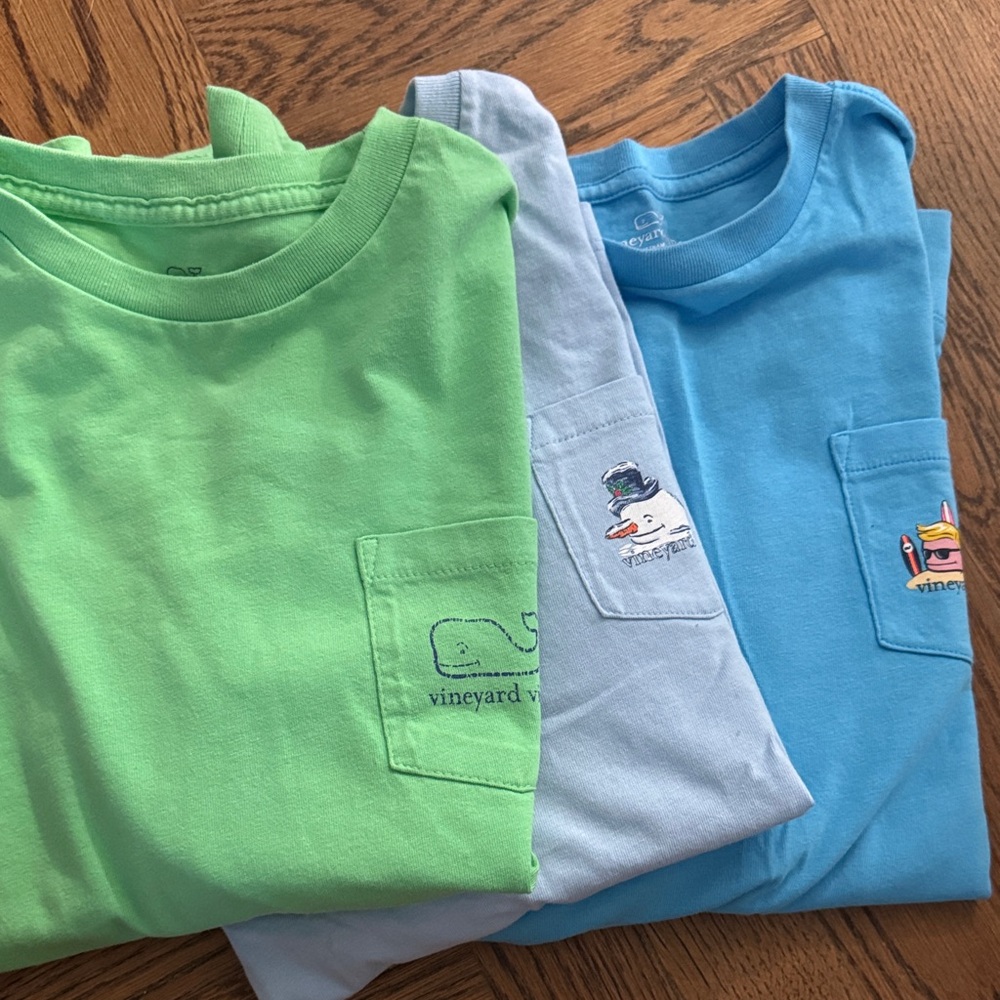 Vineyard Vines Kids Long Sleeve Pocket Tees - S 8-10